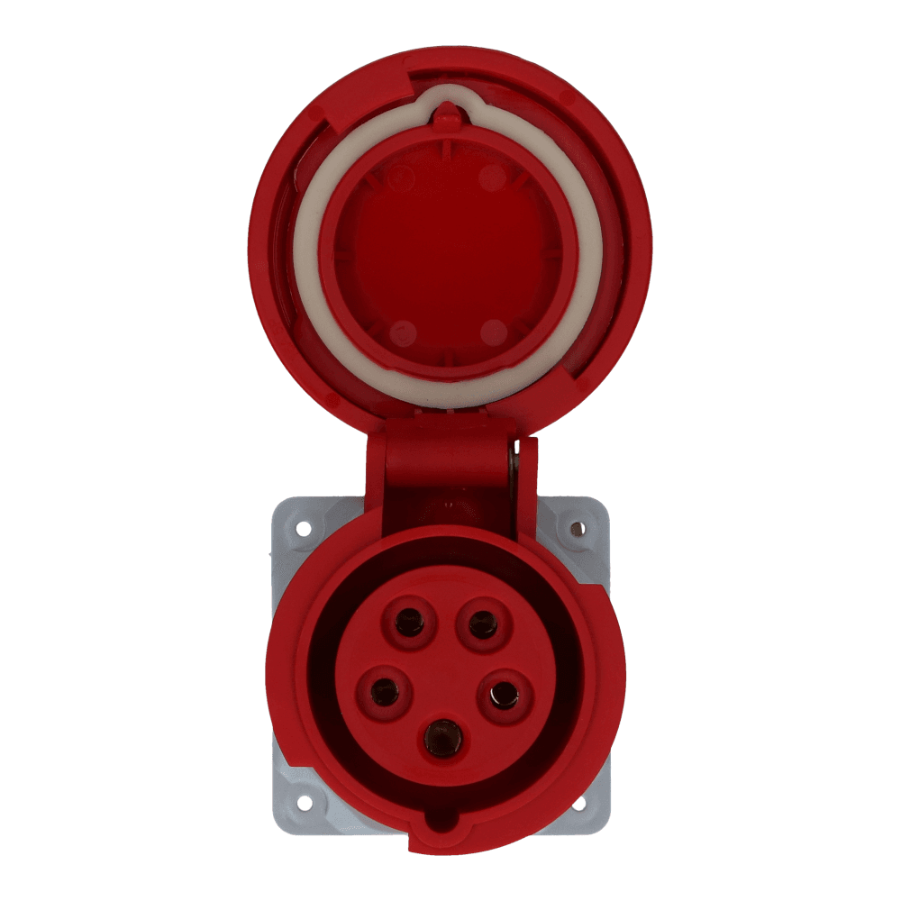 CEE female 5 polig 6H 16A IP67 inbouw wcd 380-415VAC recht