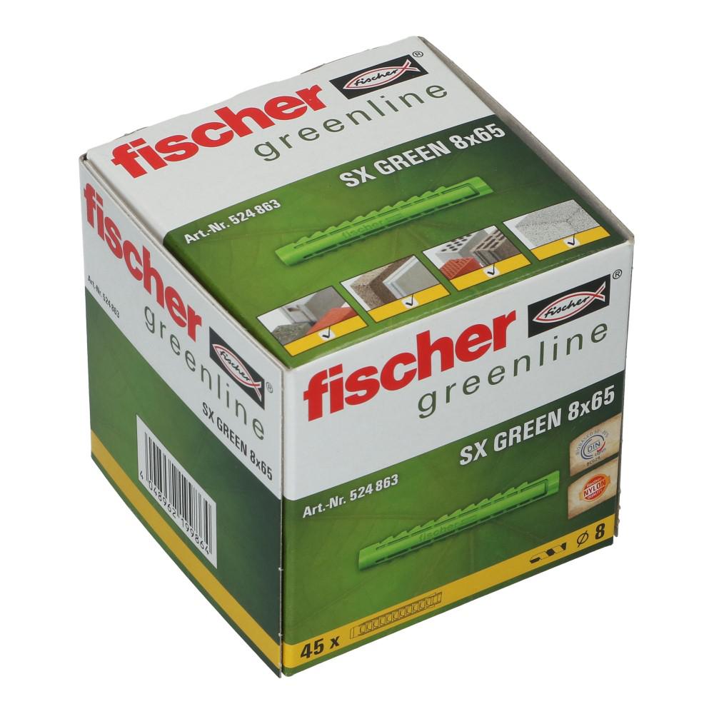 Nylon plug SX Green 8x65mm - 45 stuks