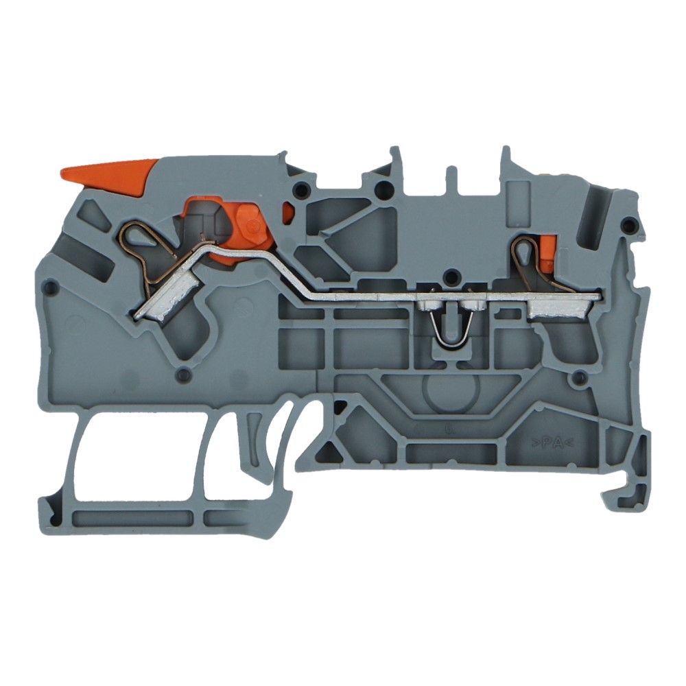 WAGO montageklem hendel en drukknop 2.5mm² grijs
