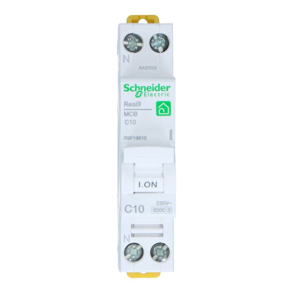 Installatieautomaat 1 polig + nul 10A kar C 6kA Resi9
