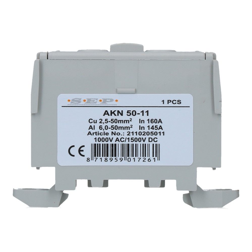Aansluitklem AKN51 grijs 2.5mm² t/m 50mm²