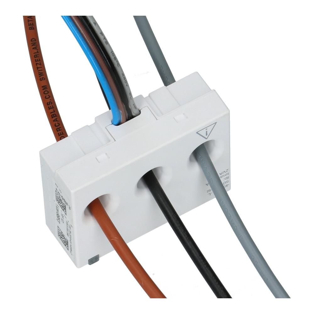 Acti9 PowerTag 3 polig + nul boven- en ondermontage met draad