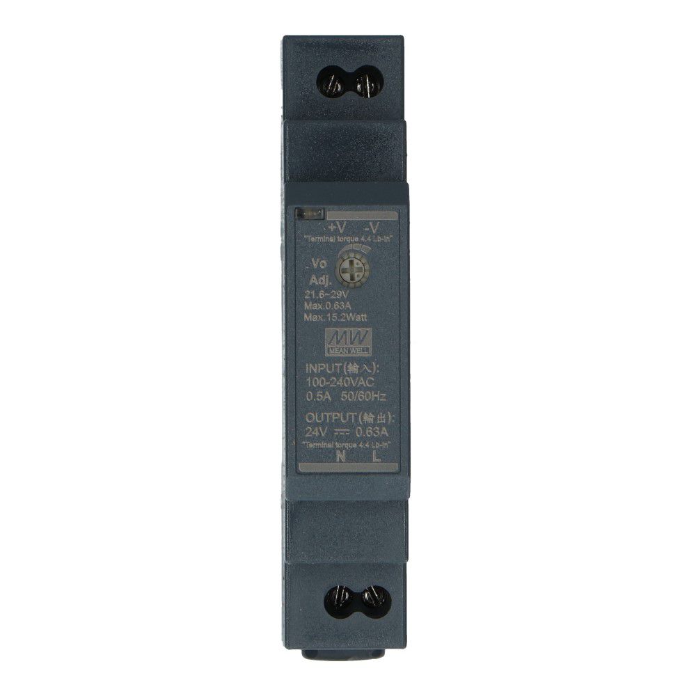 Voeding 24VDC 15W 0.63A dinrail ingang 85-264VAC