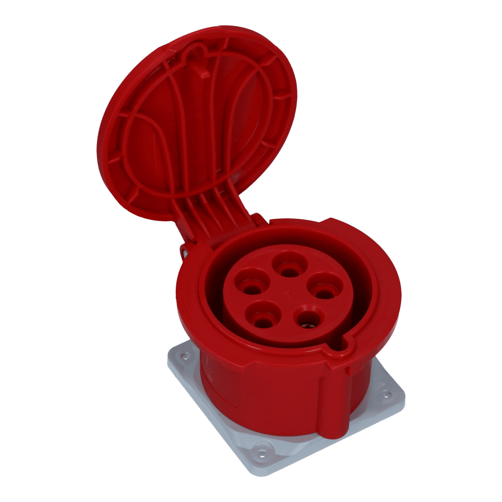 CEE female 5 polig 6H 32A IP54 inbouw wcd 380-415VAC recht
