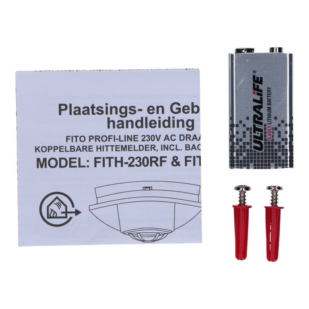 Hittemelder draadloos koppelbaar 230VAC met lithium backup