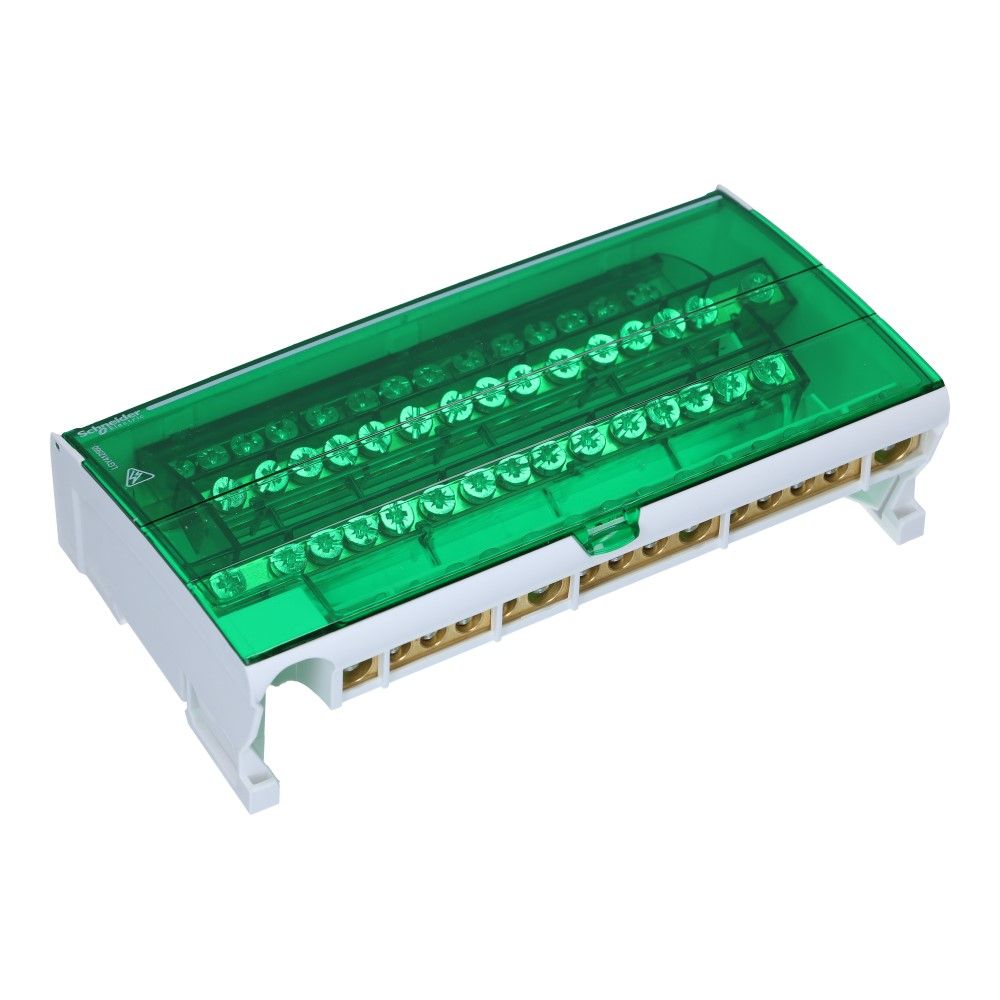 Verdeelblok DS 125A 4 rijen 15 aansluitingen 500VAC