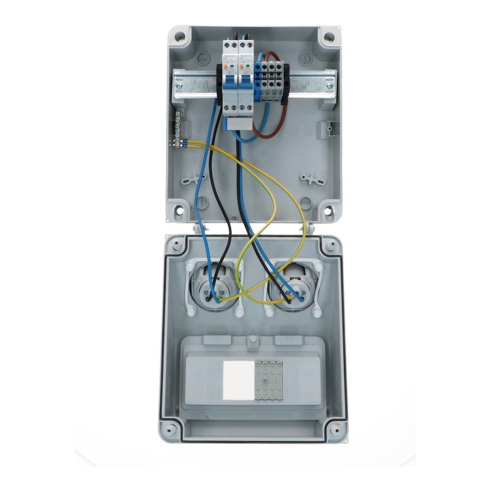 Wandverdeelkast IP54 beveiligd: 2x CEE 16A 3p