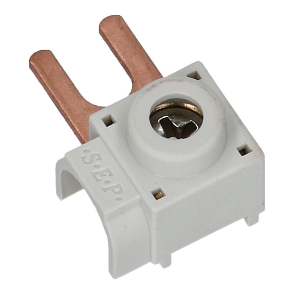 Aftakblok vork grijs 1 fase 25mm² zijkant