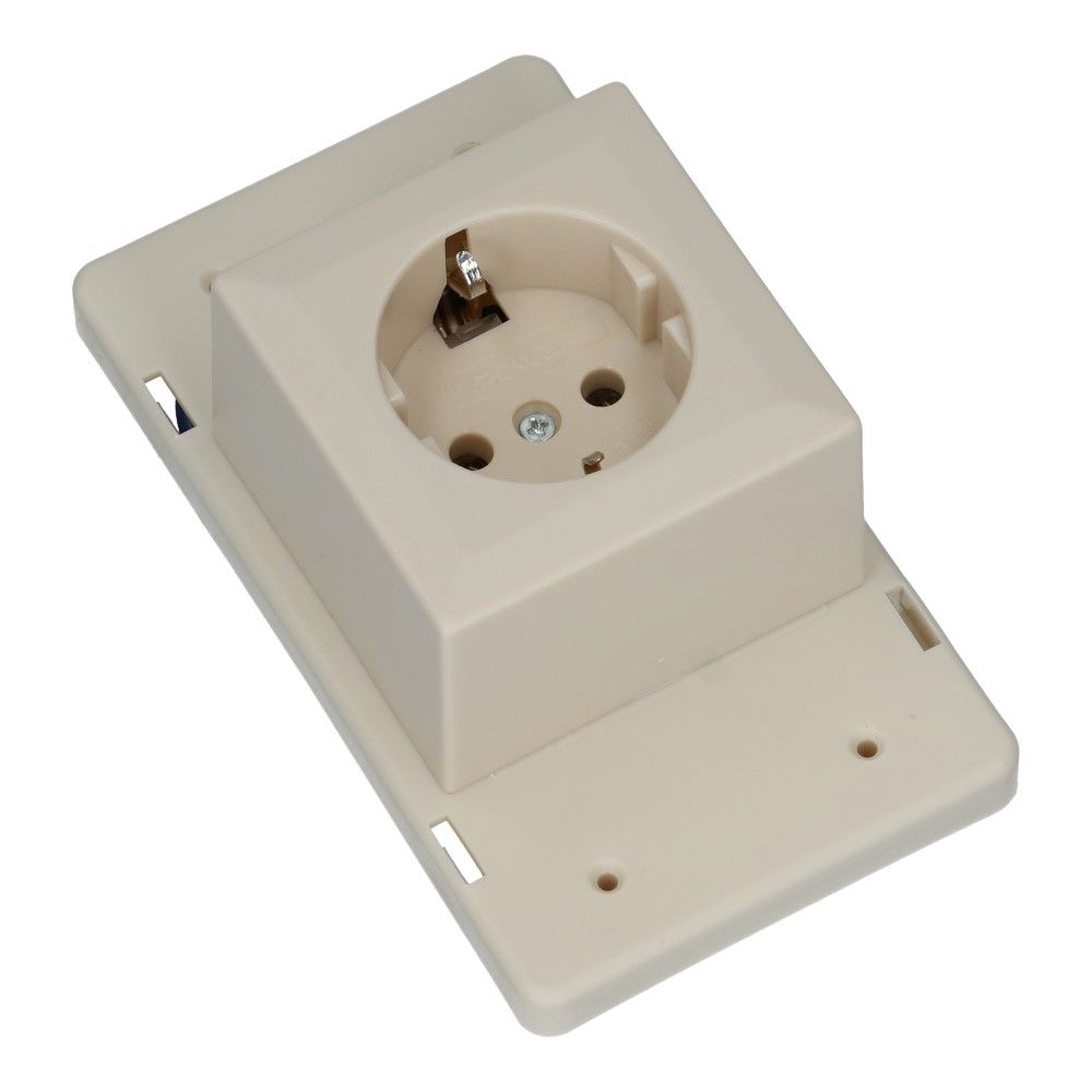 Deksel met 1-voudige contactdoos voor universele lasdoos Creme