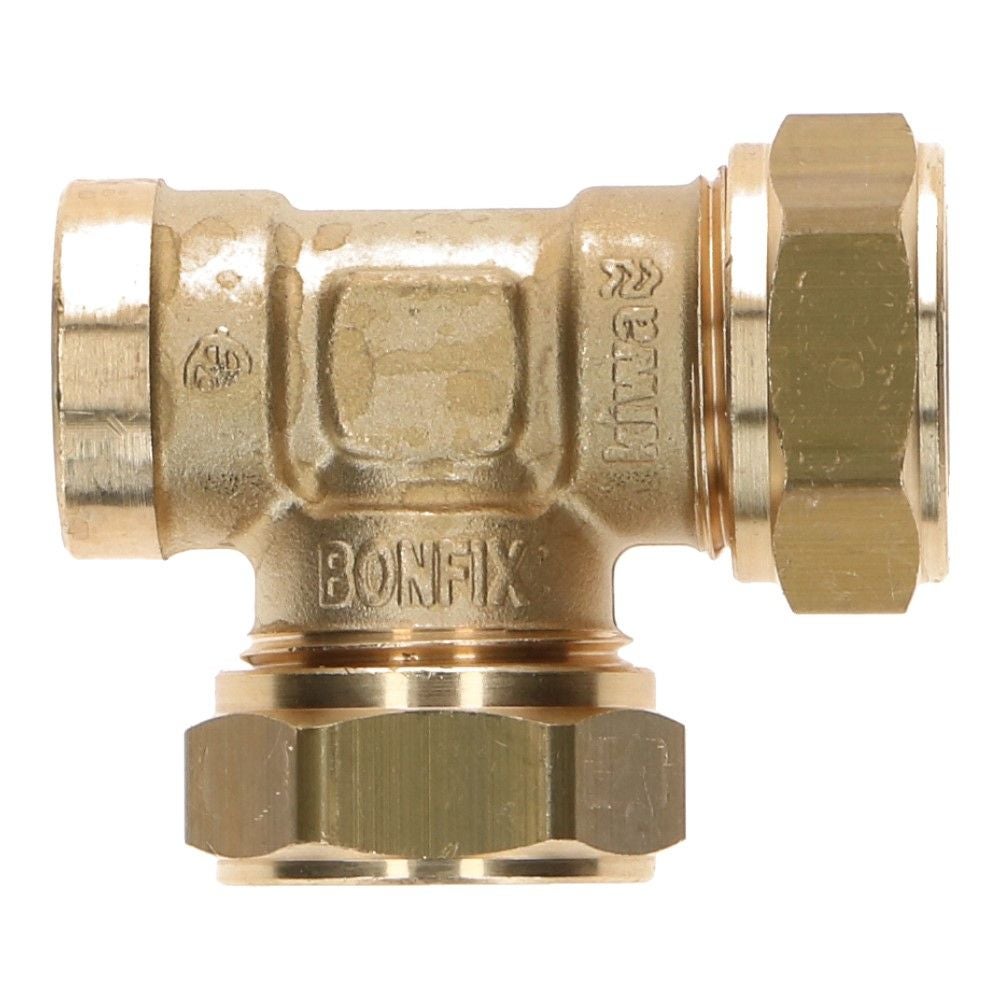 BONFIX Knel messing T-stuk 22 x 22 x 1/2 mm