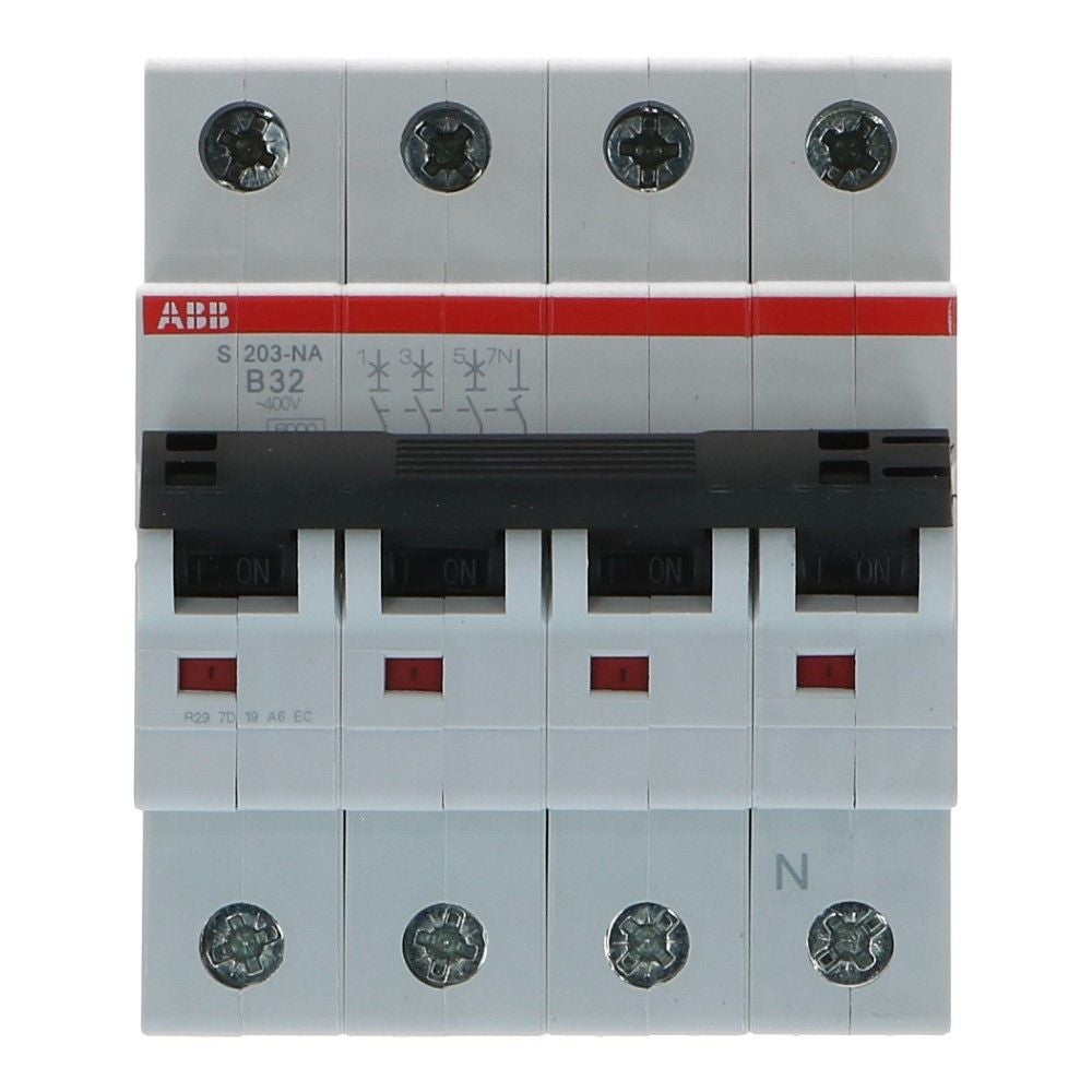ABB Installatieautomaat 3 polig + nul B32 6kA S203-B32NA