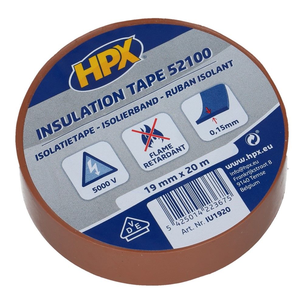 Bruin PVC isolatietape 19mm - 20 meter