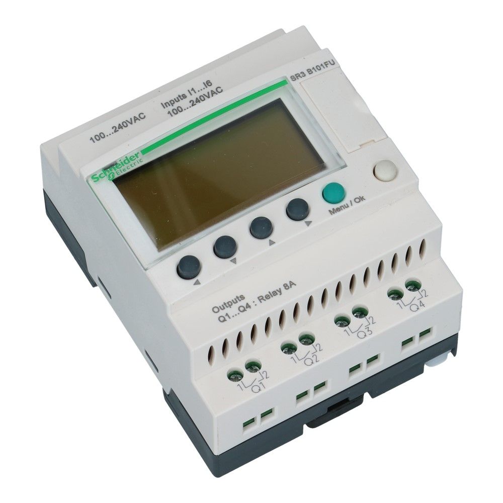 Zelio PLC met klok 10I-O 6in 4uit met scherm 100-240VAC