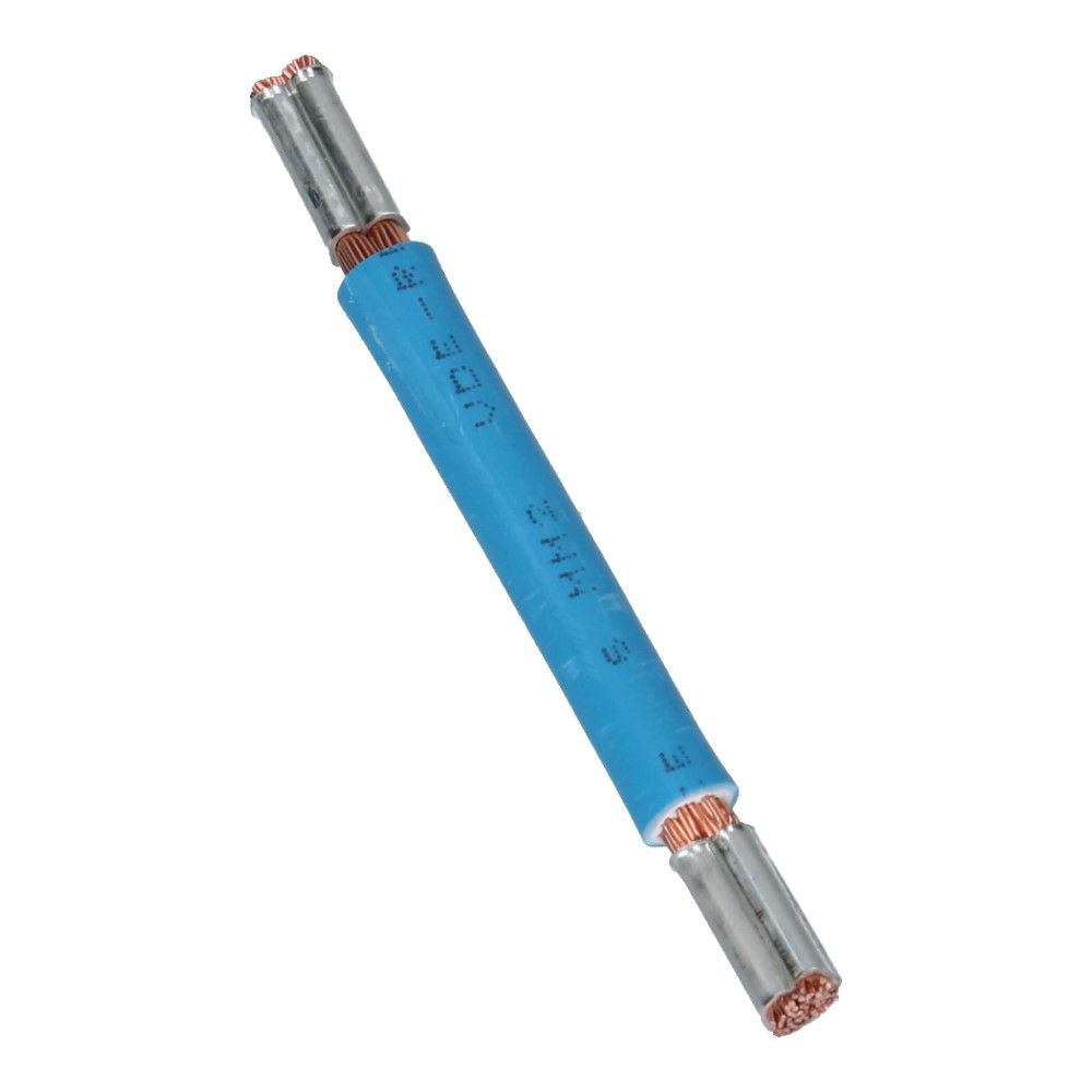 Montagedraad met vertind huls blauw 6mm² 420mm halogeenvrij 90°C 