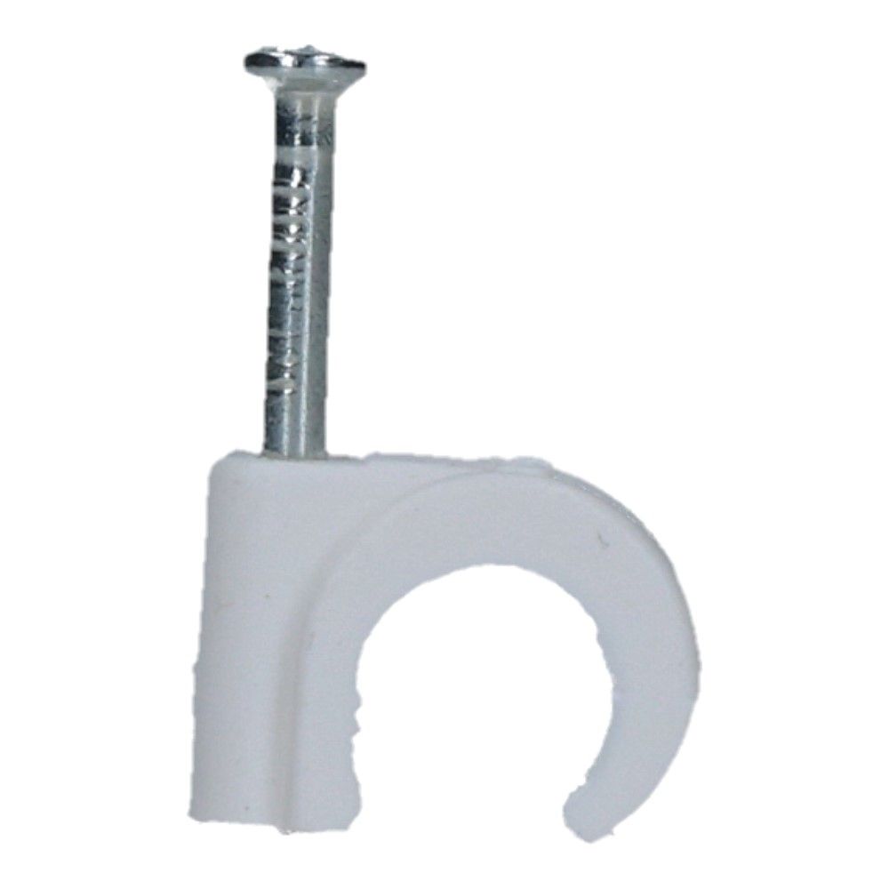 Spijkerclip universeel 8-10mm wit - 100 stuks