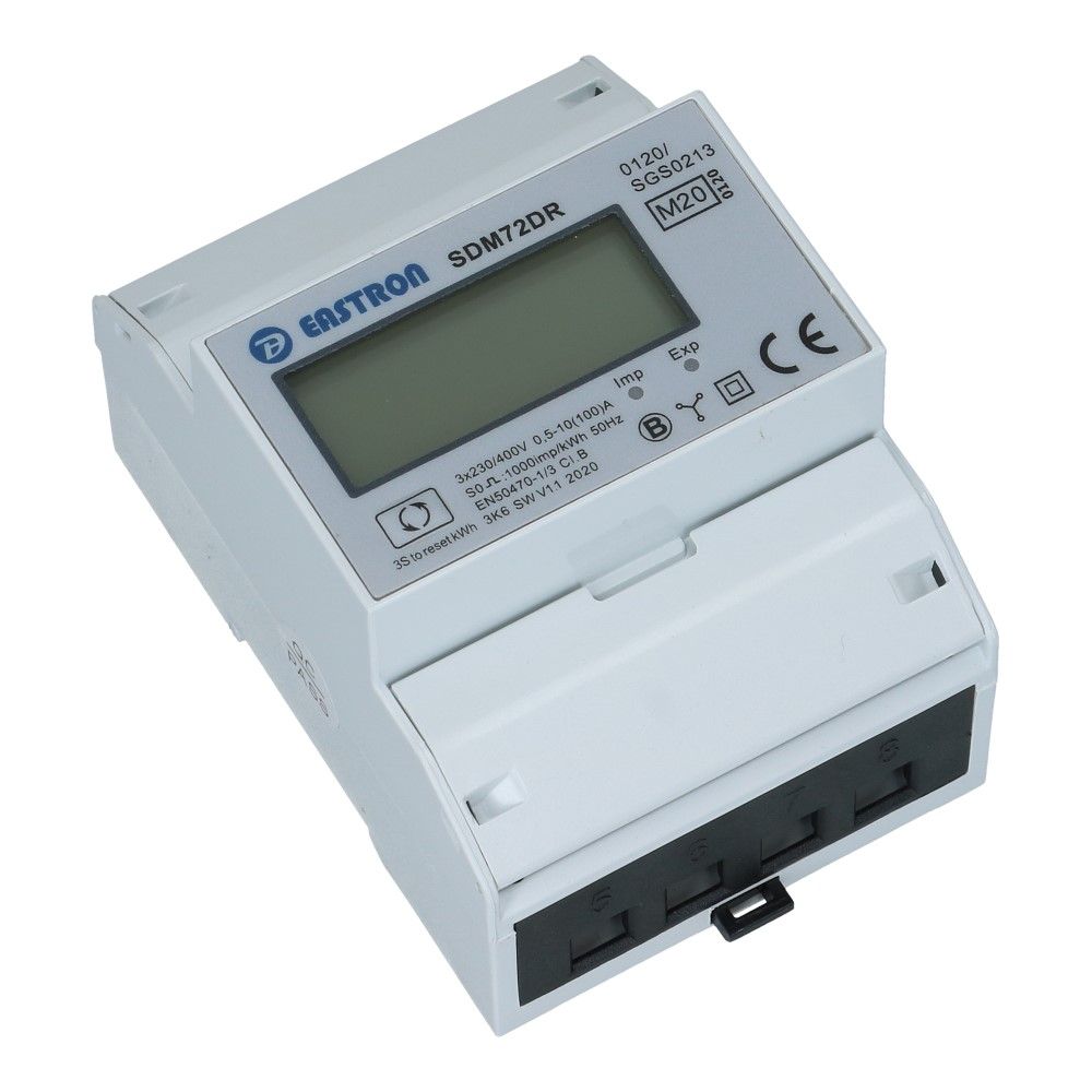 kWh meter 3 fase 10/100A MID Factureerbaar Reset