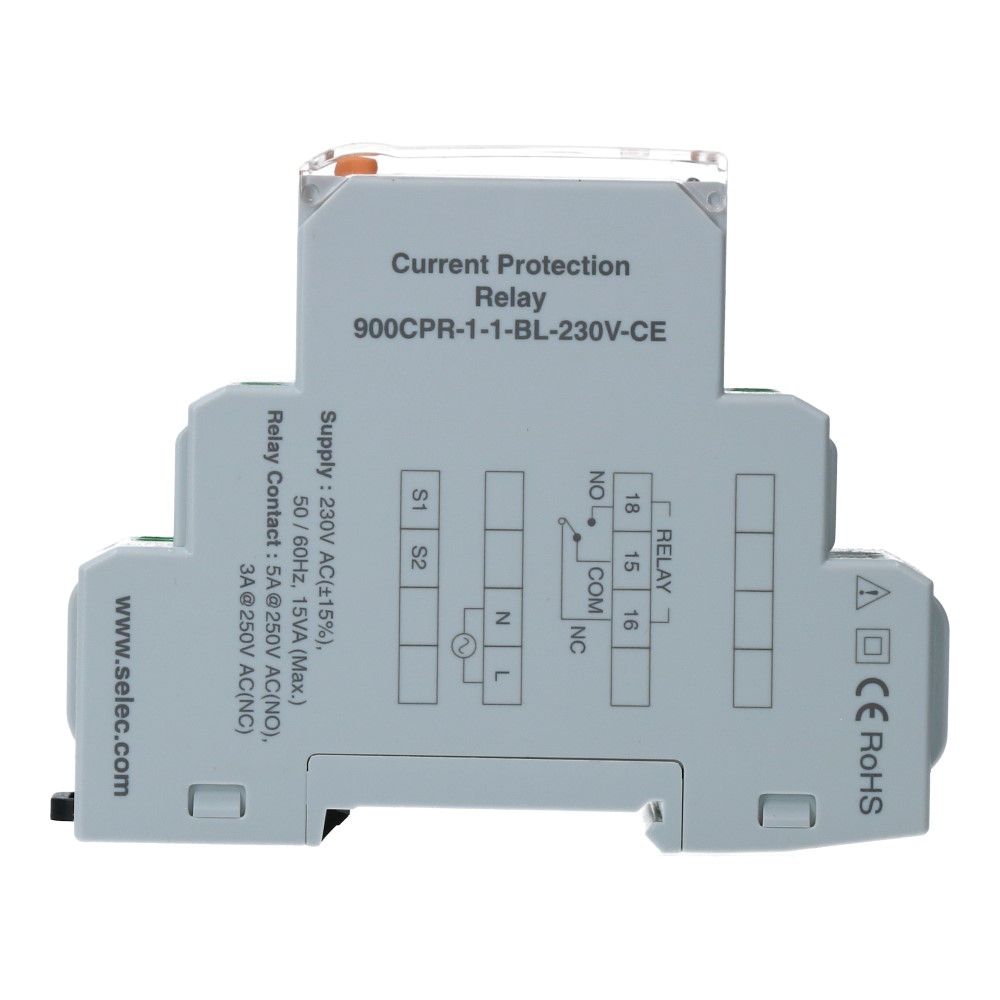 Stroomcontrole relais digitaal 0-999A 1 fase