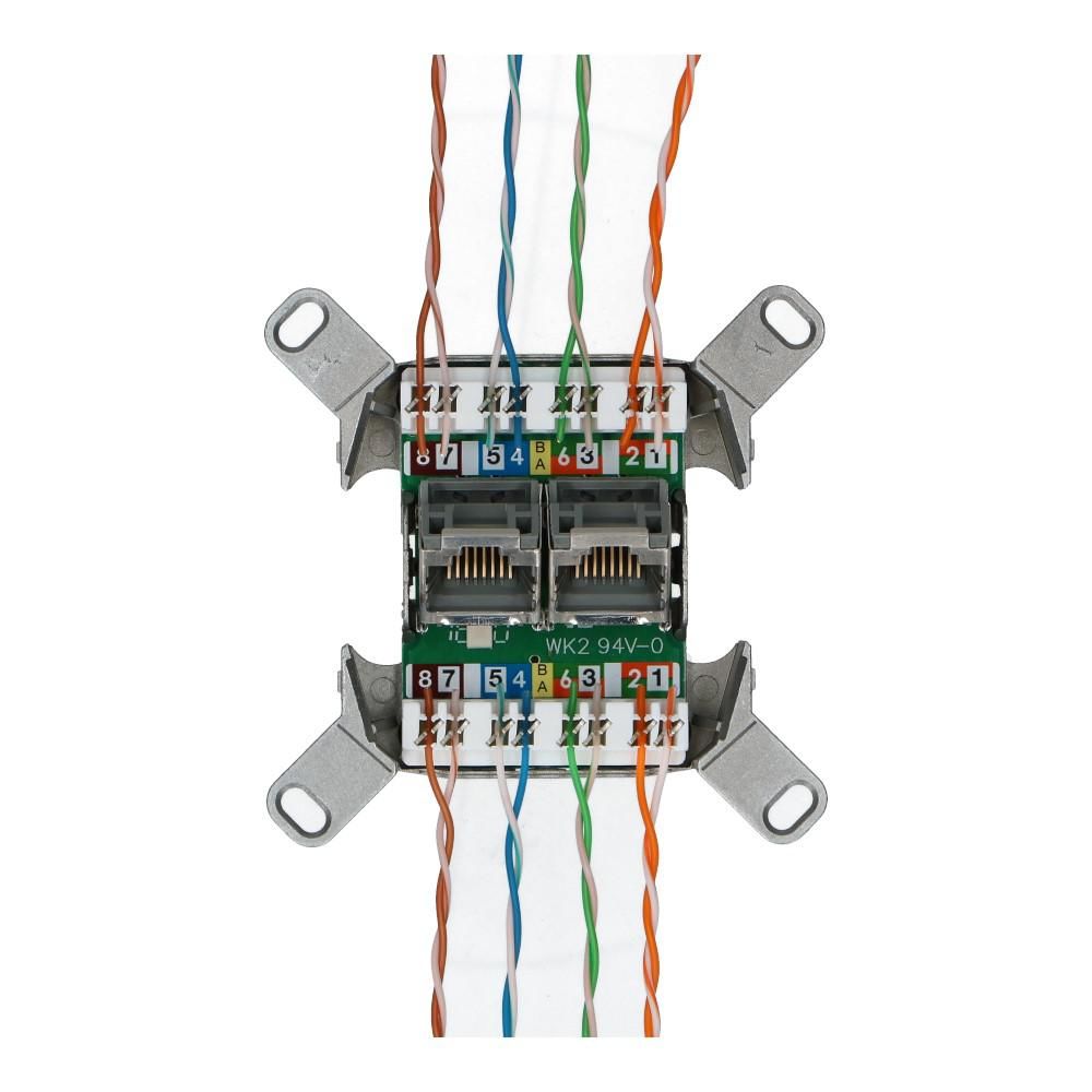 Inbouwsokkel 2xRJ45 CAT6 afgeschermd