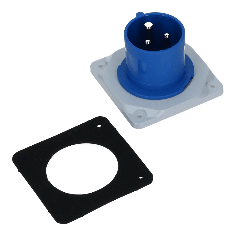 CEE male 3 polig 6H 16A IP54 inbouw wcd 220-240VAC