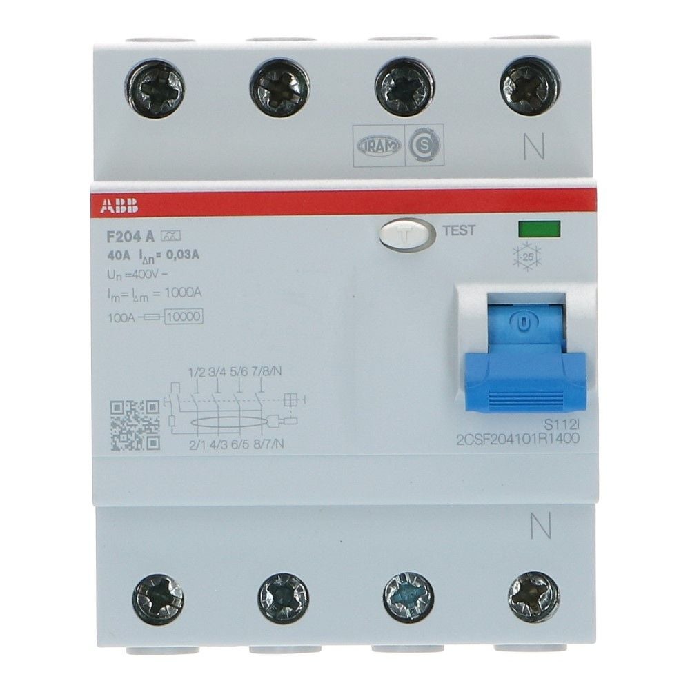 ABB Aardlekschakelaar 40A 4-Polig 30mA F204 A-40/0.03