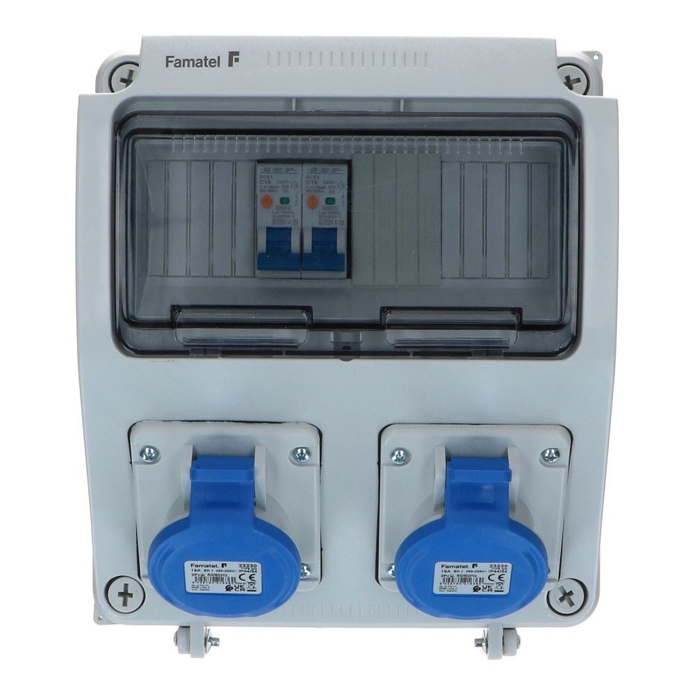 Wandverdeelkast IP54 beveiligd: 2x CEE 16A 3p