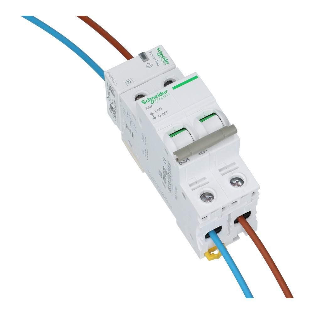 Acti9 PowerTag 1 polig + nul bovenmontage pitch 18mm