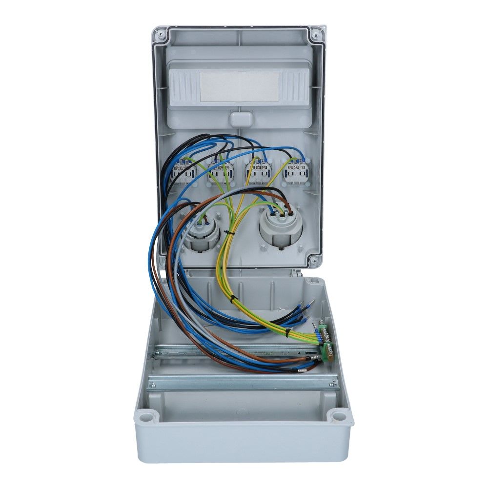 Wandverdeelkast voorbedraad IP44 1x CEE 32A 5p 1x16A 5p 4x schuko