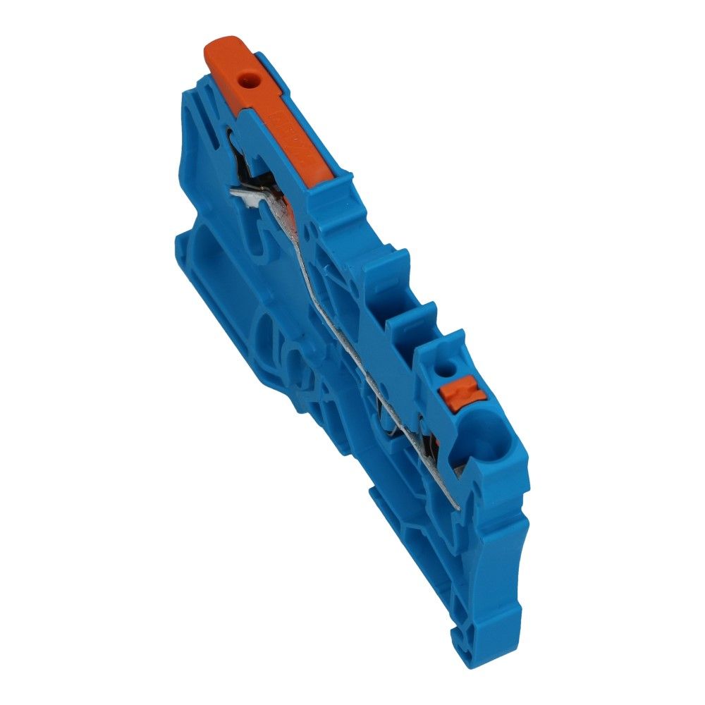 WAGO montageklem hendel en drukknop 2.5mm² blauw