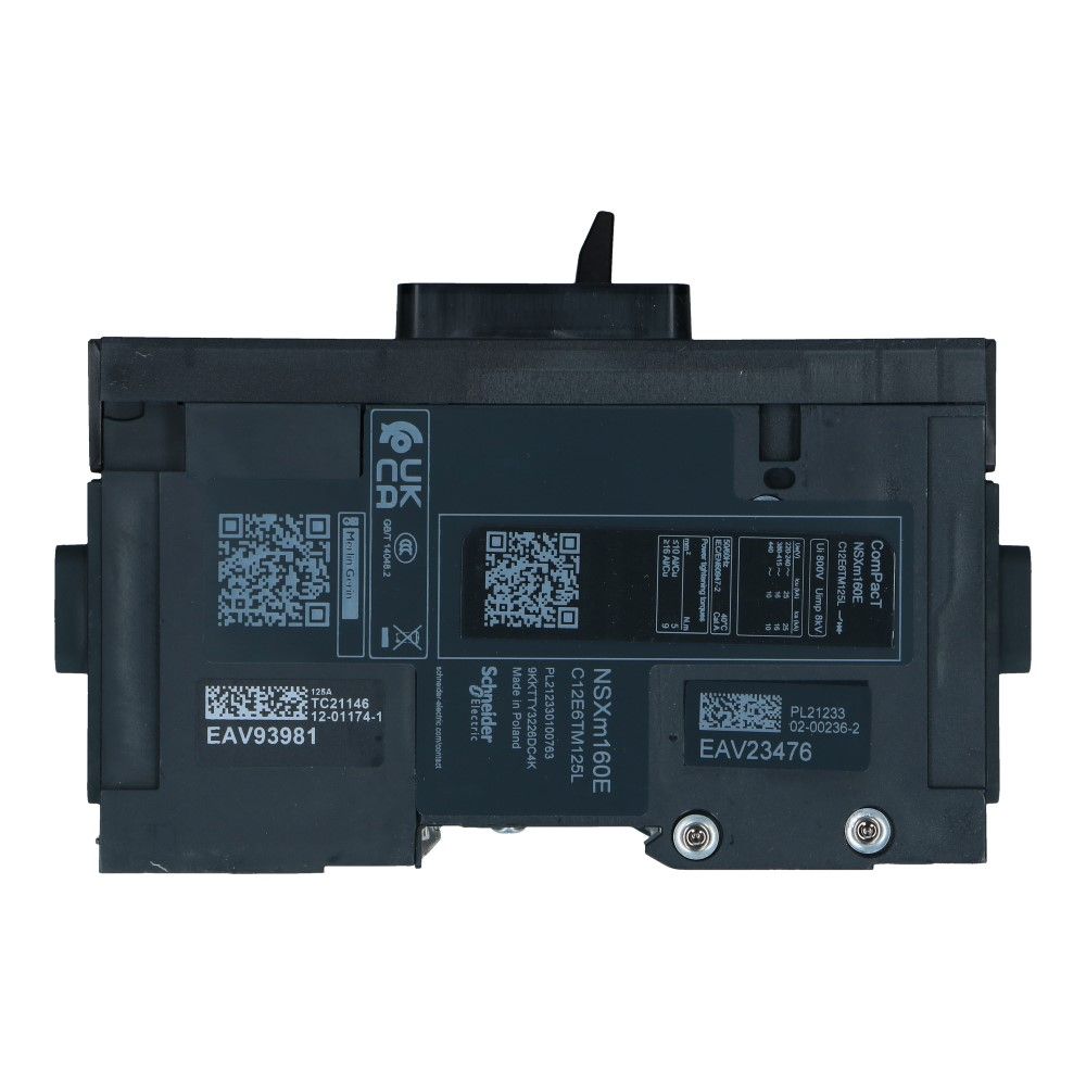 Installatieautomaat 3 polig + nul 125A TM-D 16kA Compact NSXm160E Everlink
