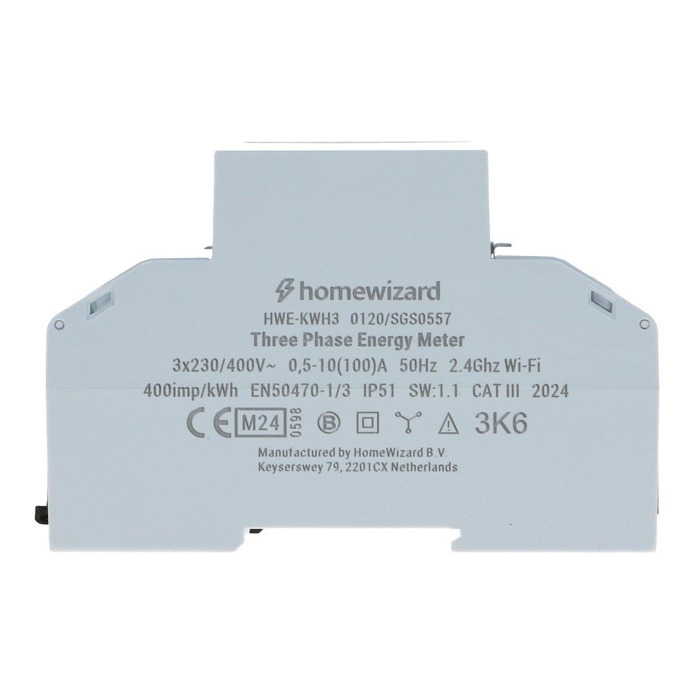 Homewizard kWh meter 3 fase 100A Wifi MID Factureerbaar