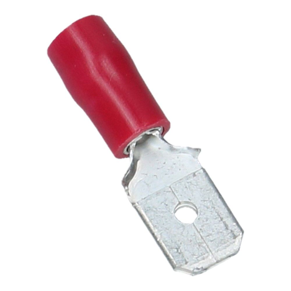 Kabelschoen vlakstekker B-6.3mm D-0.8mm Rood - 100 stuks