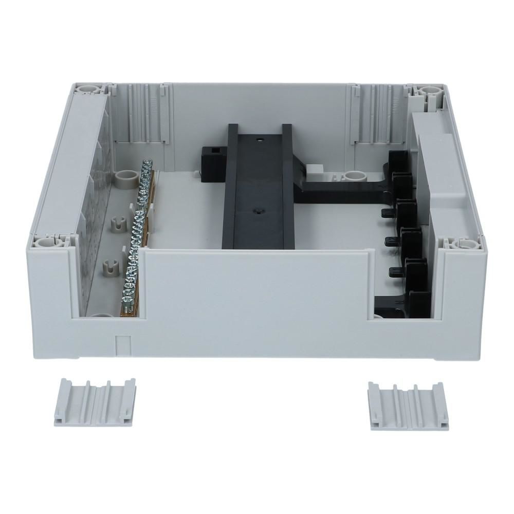 Zijaanzicht lege groepenkast 1x12 modules koppelbaar