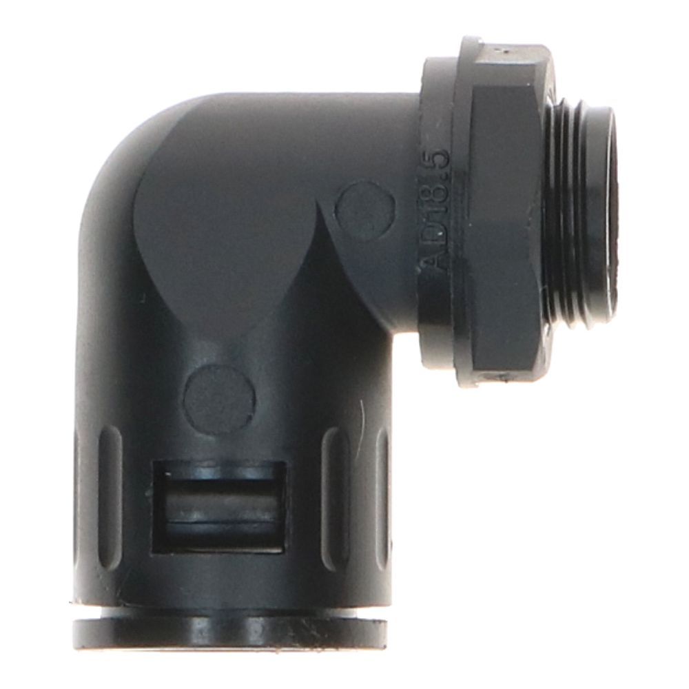 M20 haakse snelconnector flexibele buis zwart 19mm