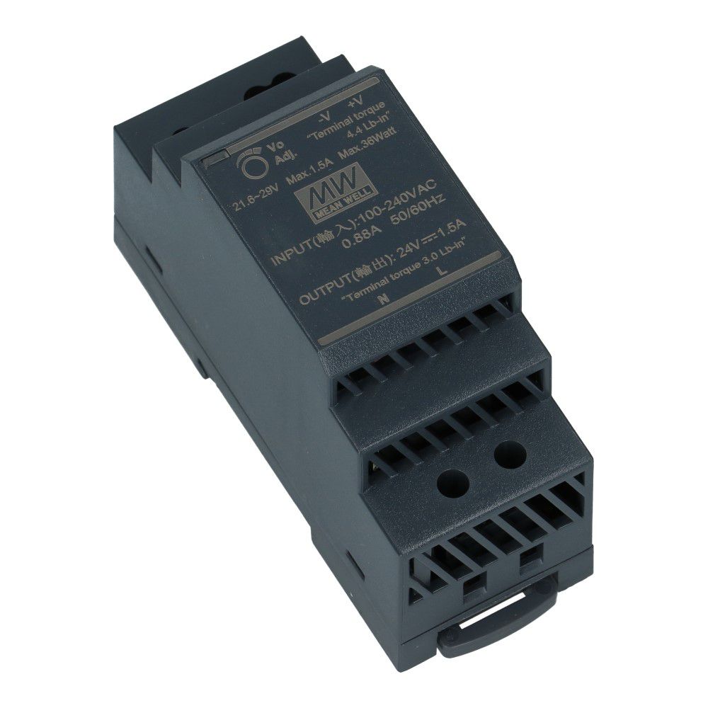 Voeding 24VDC 36W 1.5A dinrail ingang 85-264VAC