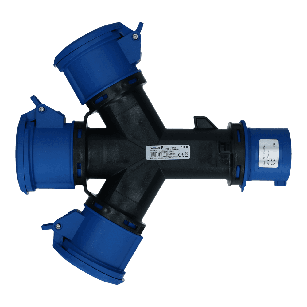 3 weg splitter 1x CEE naar 3xCEE 3p+n+e 32A