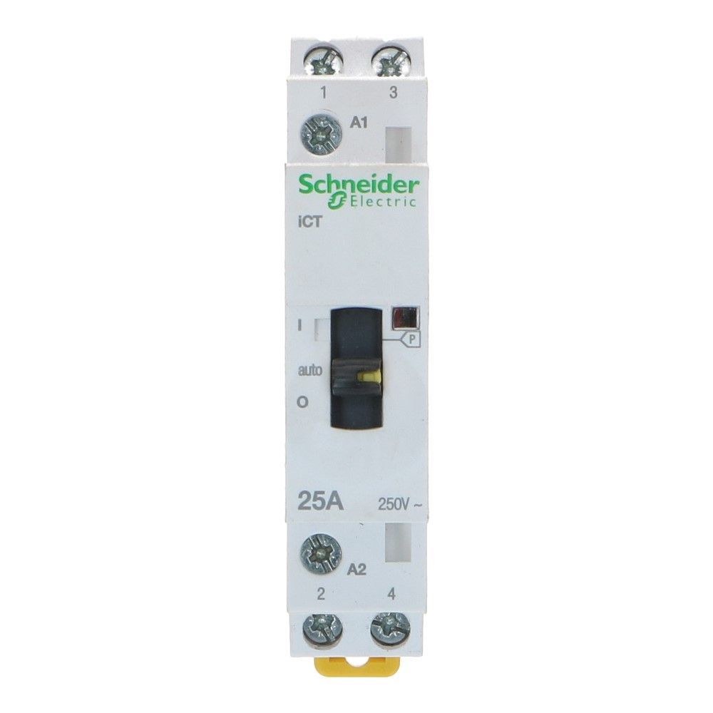 2 polig Installatierelais handbediend 25A 230VAC 2 NO iCT