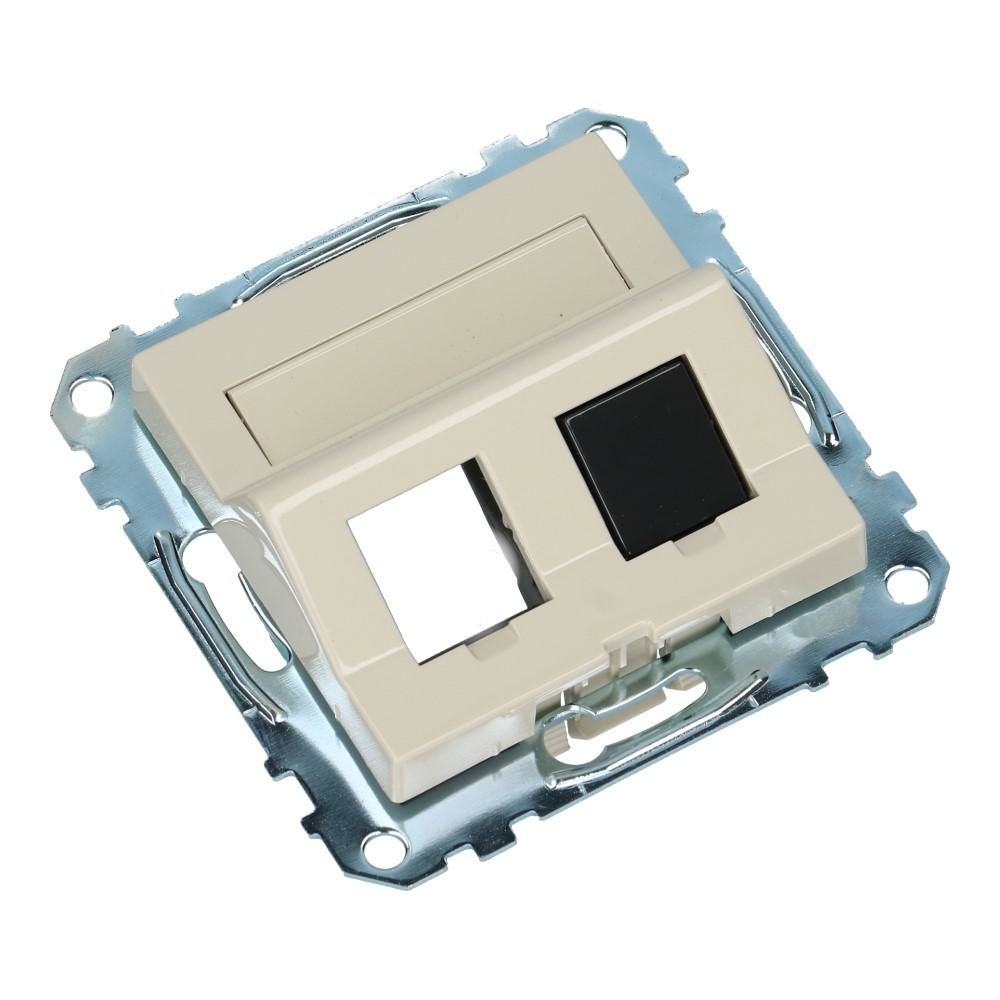 Centraalplaat met frame 2xRJ45 SYSTEEM-M 1013 Keystone