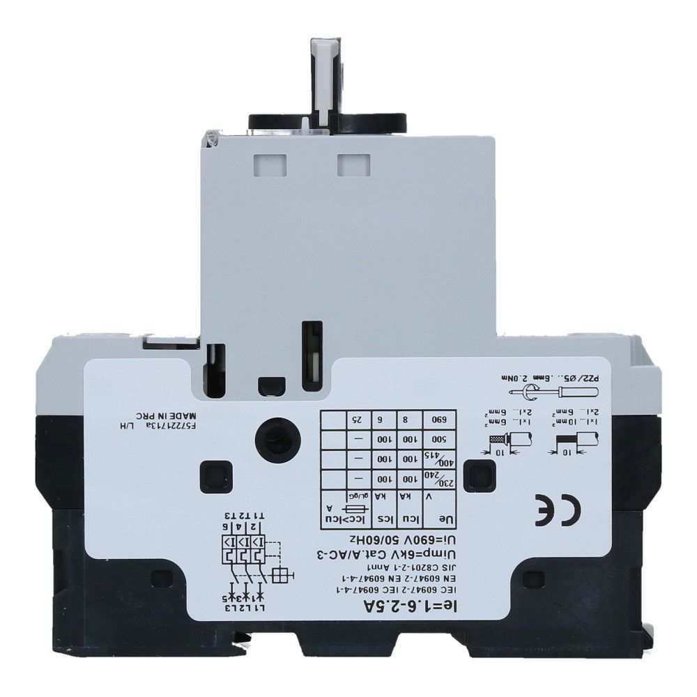 1.6-2.5A Motorbeveiligingsschakelaar 415VAC 100kA