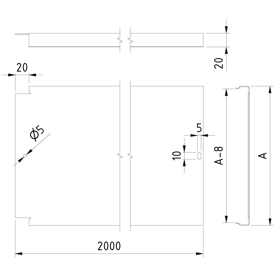 Draadgoot deksel klikbaar 300x60mm Ultra Galva (UG) 2 - meter