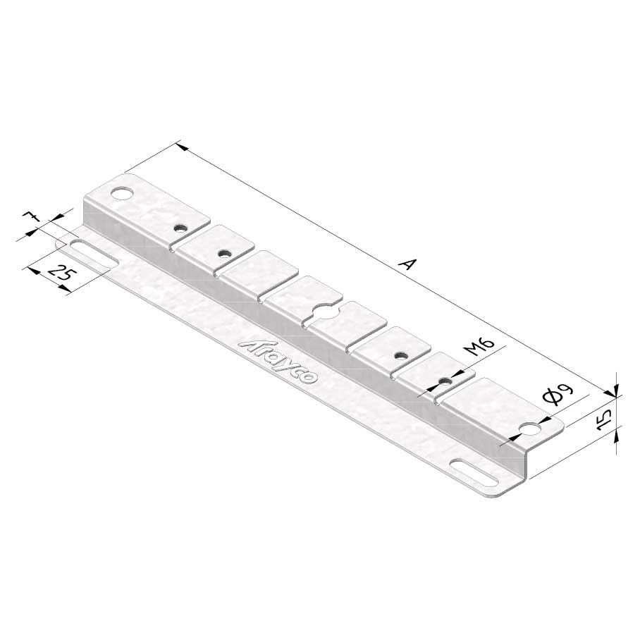 Draadgoot ophangbeugel vloer en wand voor 300mm breed Ultra Galva (UG)