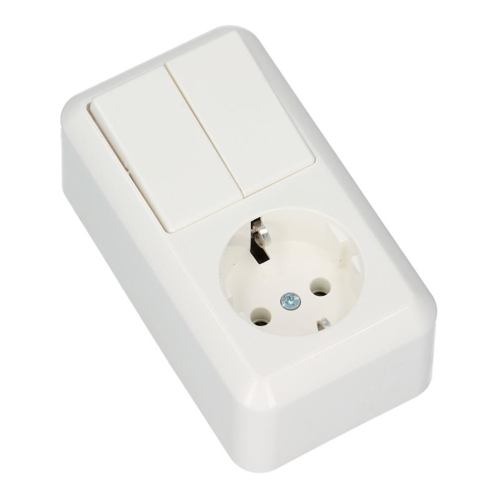 Wandcontactdoos RA + serieschakelaar CONTURA 9010