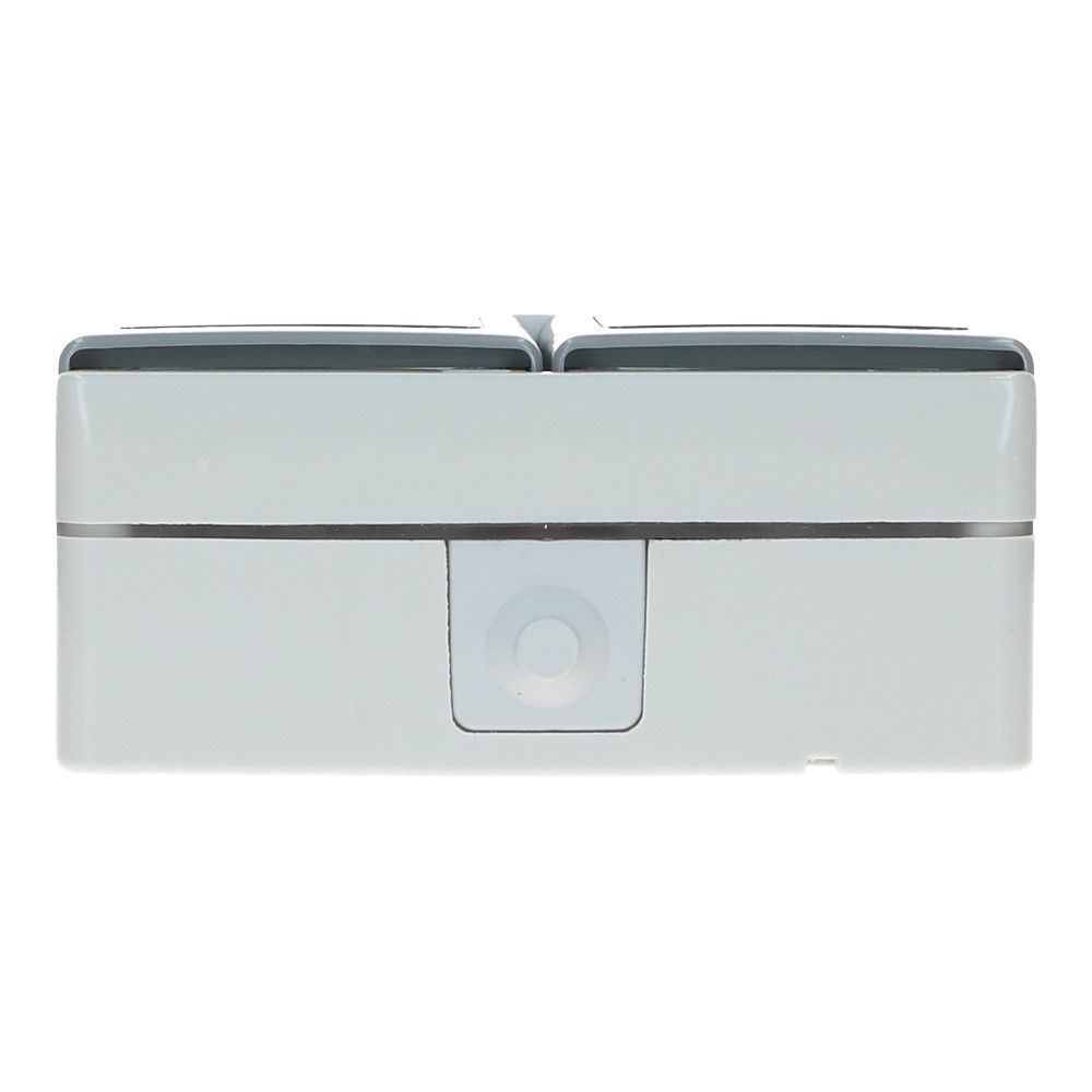 FLUID IP44 wandcontactdoos dubbel horizontaal centraal