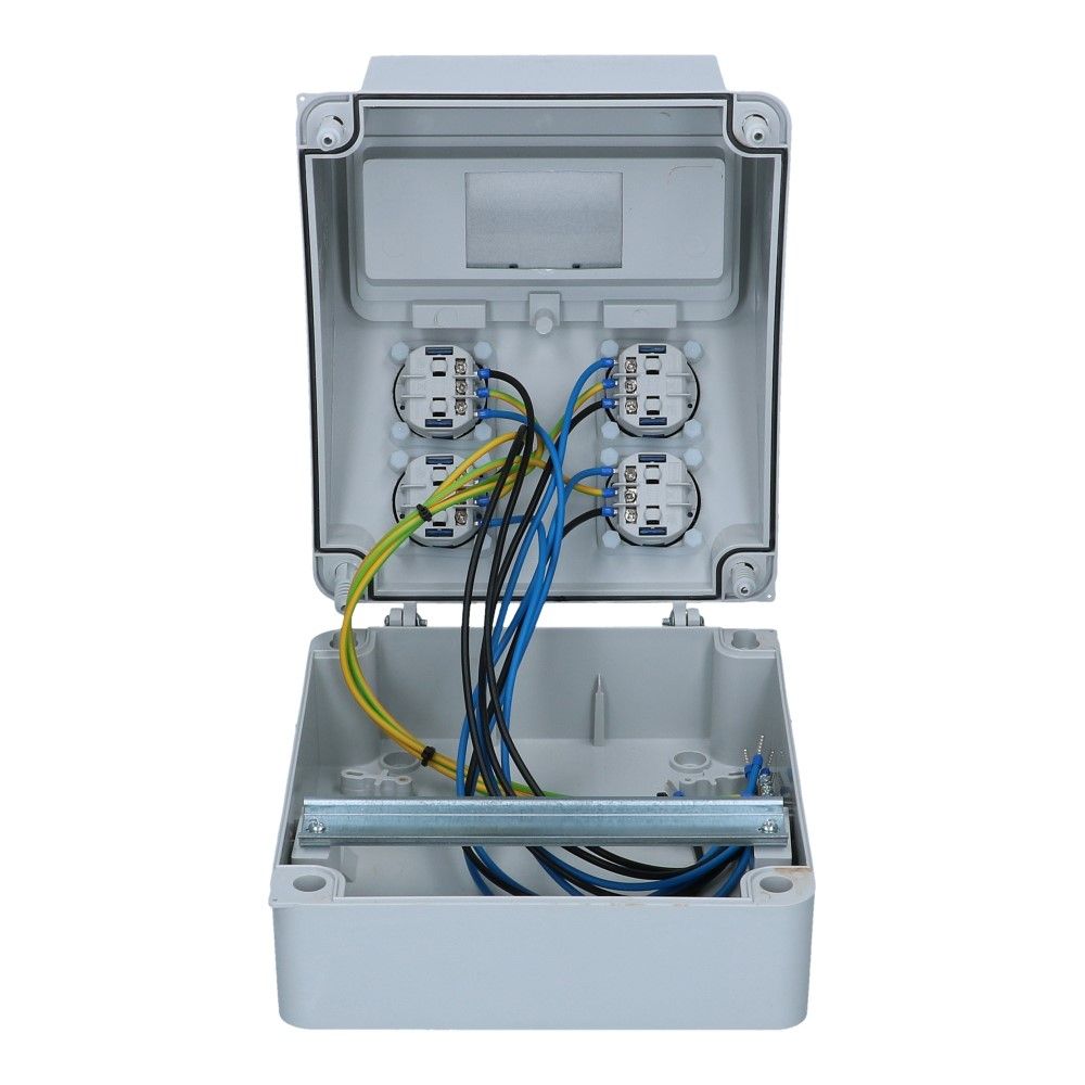 Wandverdeelkast voorbedraad IP54 4x schuko