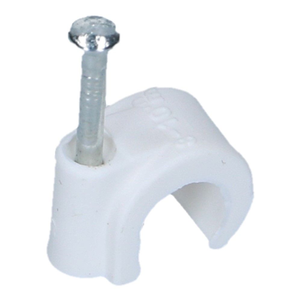 Spijkerclip universeel 8-10mm wit - 100 stuks