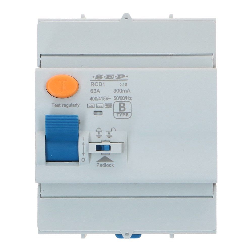 Aardlekschakelaar 63A 4 polig 300mA Type B 10kA RCD1
