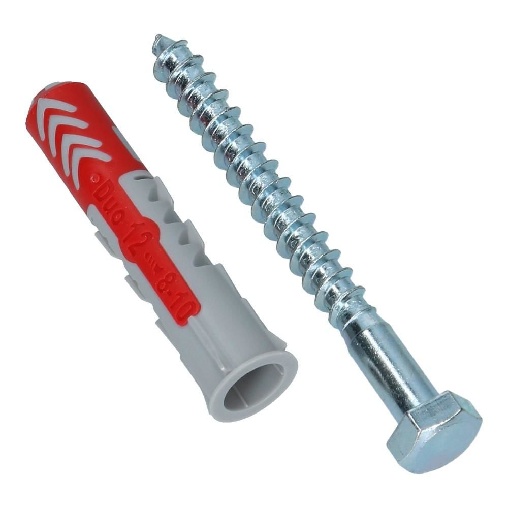 DuoPower plug universele 12x60mm met schroef 12x80mm SW13 - 10 stuks