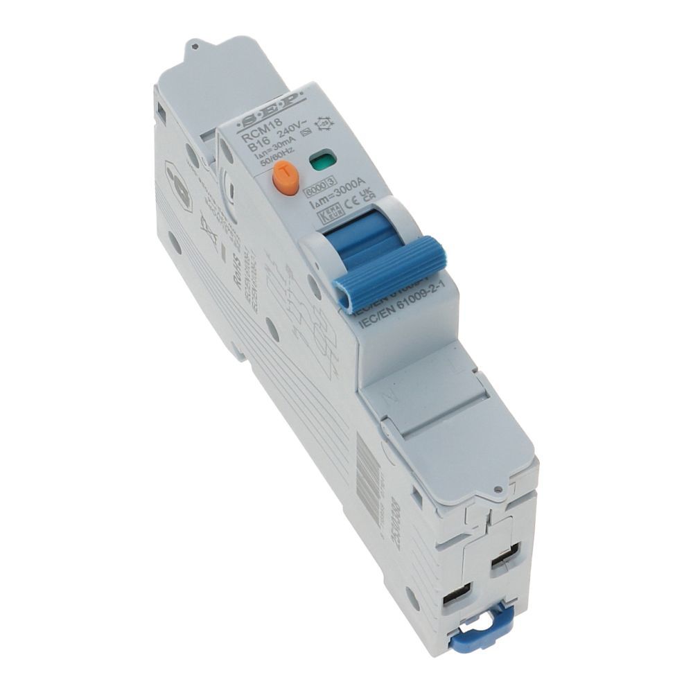 Aardlekautomaat C 10A 1 polig + nul 10mA 6kA RCM18