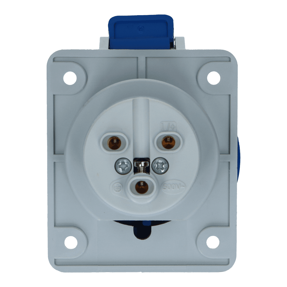 CEE female 3 polig 6H 32A IP54 inbouw wcd 220-240VAC