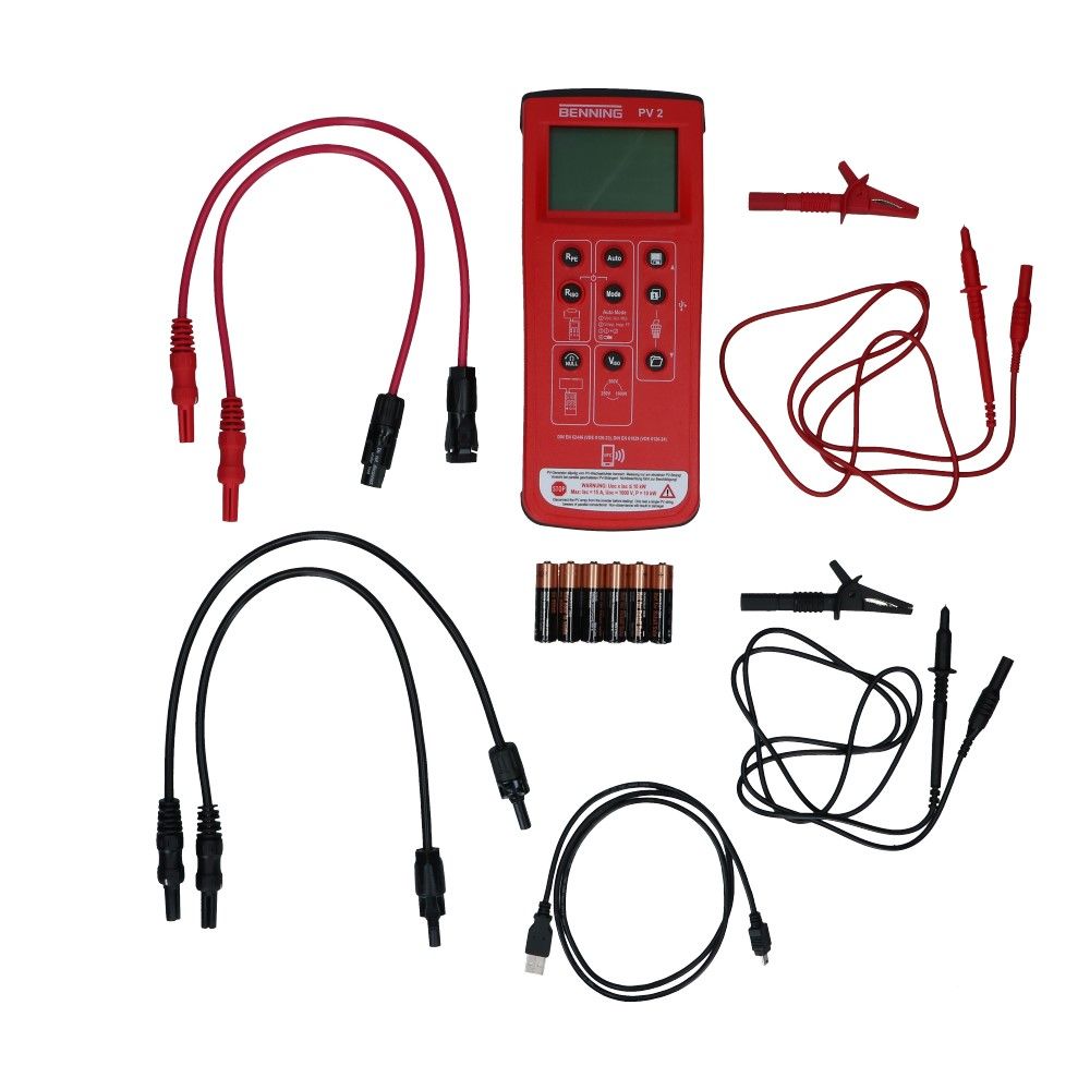 PV installatietester set PV 2 en karakteristiek curve meettoestel