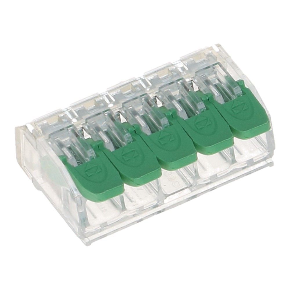 Lasklem 5 voudig 0.2-4.0mm² voor massief/soepel draad - 25 stuks
